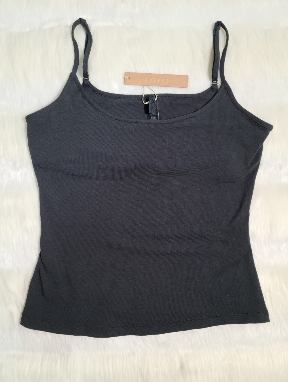 SKIMS Cotton Jersey Cami Black Soot Women XS NEW